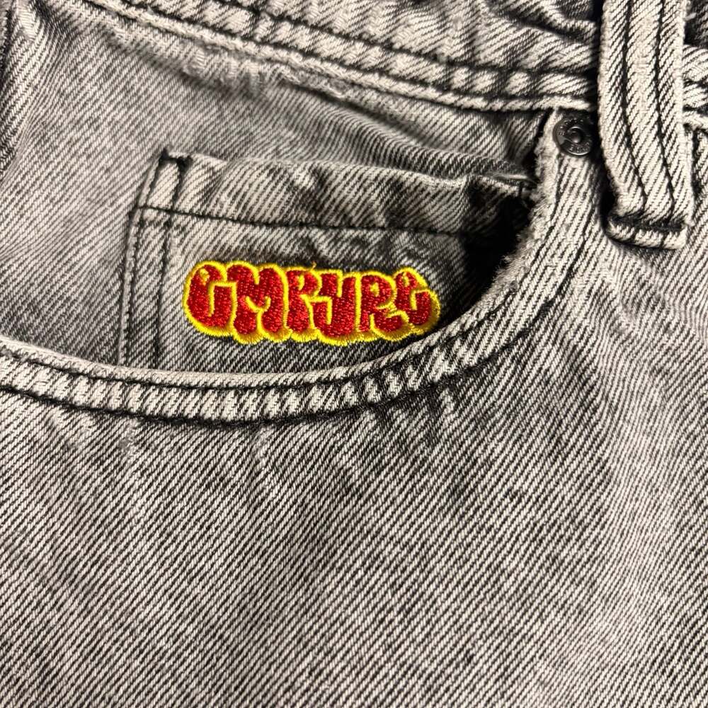 Empyre Loose Fit Grey Acid Wash Denim Jeans Shorts - Picture 3 of 13